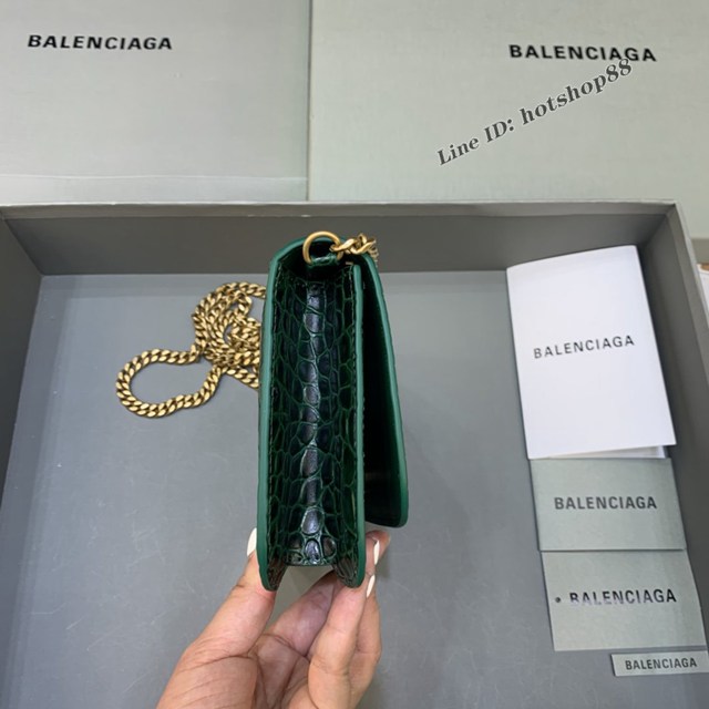 Balenciaga巴黎世家專櫃爆款鱷魚紋牛皮斜挎單肩woc鏈條包 fyj1507